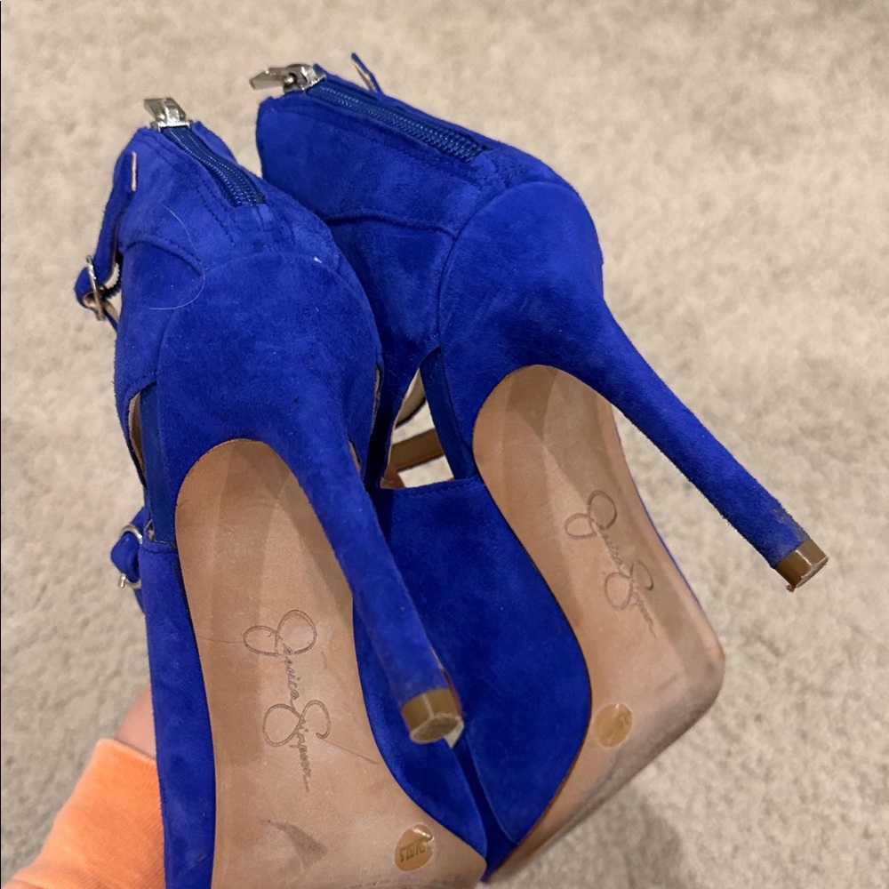 Jessica Simpson Blue Suede Women's Heels - Picture 6 of 9